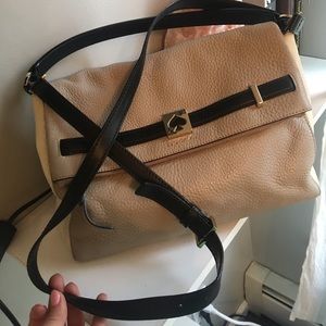 Kate Spade Pebble Leather Crossbody - Grey & Black